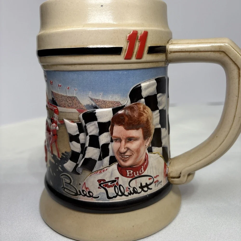 24oz‎ Big 1993 Budweiser Racing Bill Elliot Junior Johnson Beer Stein Mug NASCAR